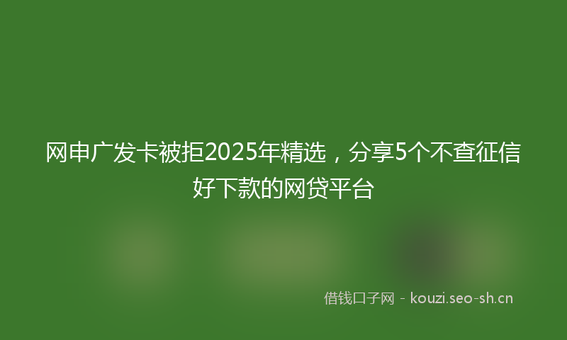 网申广发卡被拒2025年精选，分享5个不查征信好下款的网贷平台