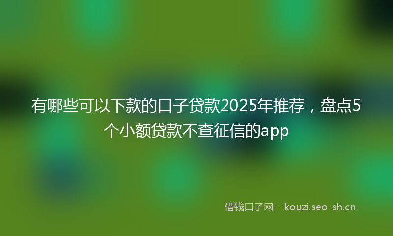 有哪些可以下款的口子贷款2025年推荐，盘点5个小额贷款不查征信的app