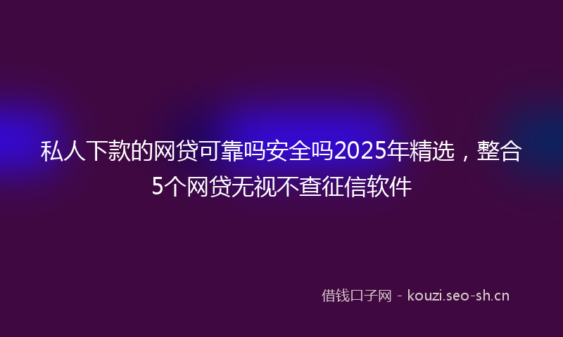 私人下款的网贷可靠吗安全吗2025年精选，整合5个网贷无视不查征信软件