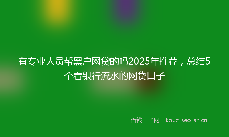有专业人员帮黑户网贷的吗2025年推荐，总结5个看银行流水的网贷口子
