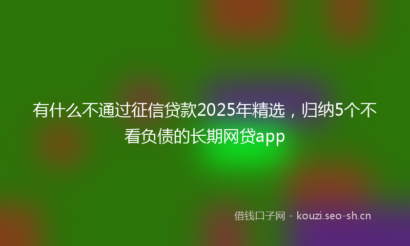有什么不通过征信贷款2025年精选,归纳5个不看负债的长期网贷app