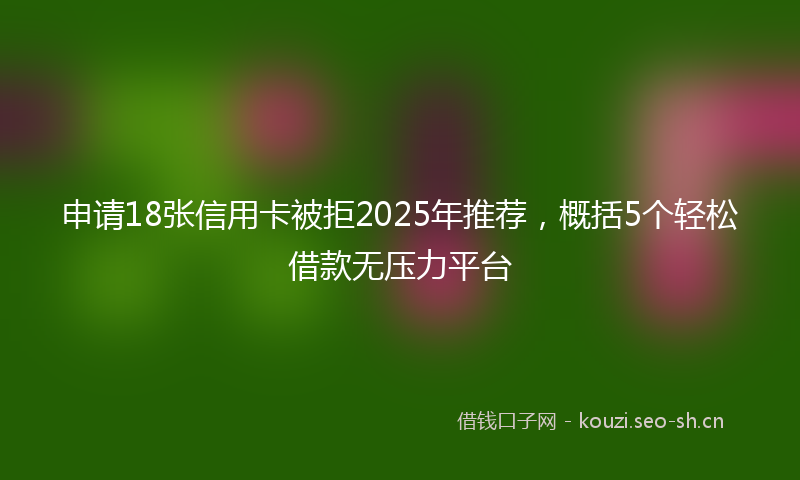 申请18张信用卡被拒2025年推荐，概括5个轻松借款无压力平台