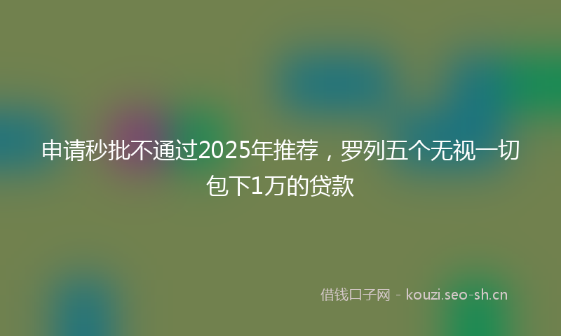 申请秒批不通过2025年推荐，罗列五个无视一切包下1万的贷款