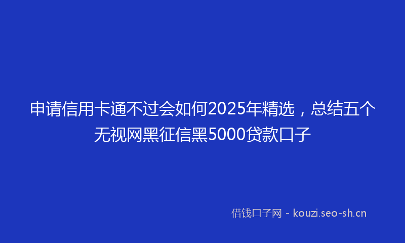 申请信用卡通不过会如何2025年精选，总结五个无视网黑征信黑5000贷款口子