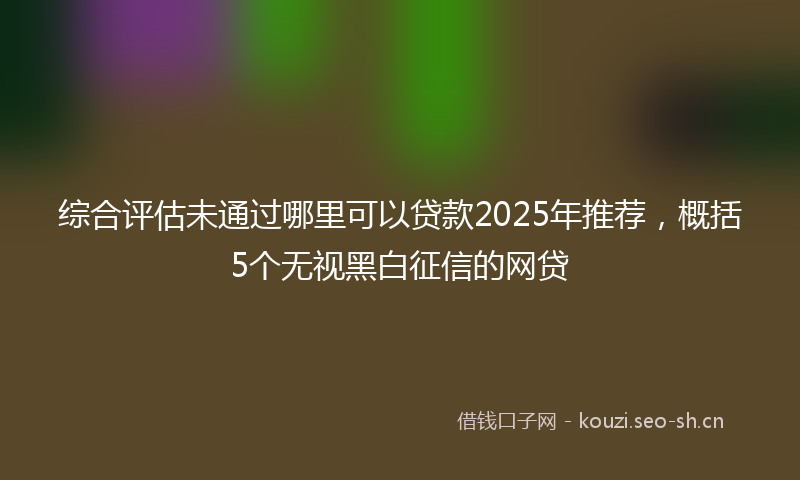 综合评估未通过哪里可以贷款2025年推荐，概括5个无视黑白征信的网贷