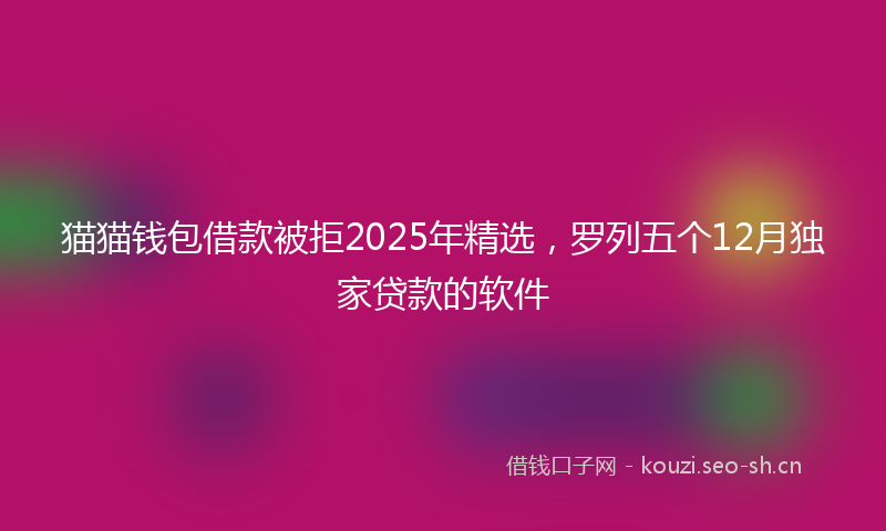 猫猫钱包借款被拒2025年精选，罗列五个12月独家贷款的软件