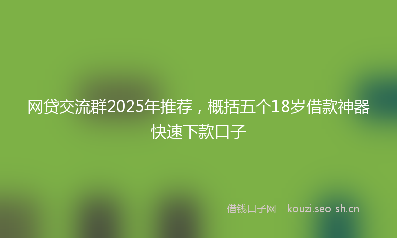 网贷交流群2025年推荐，概括五个18岁借款神器快速下款口子