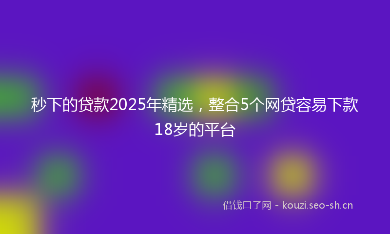 秒下的贷款2025年精选，整合5个网贷容易下款18岁的平台
