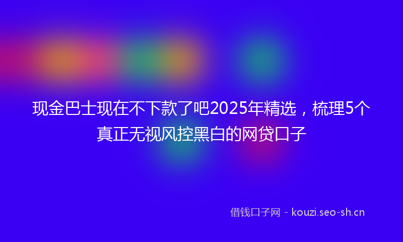 现金巴士现在不下款了吧2025年精选，梳理5个真正无视风控黑白的网贷口子