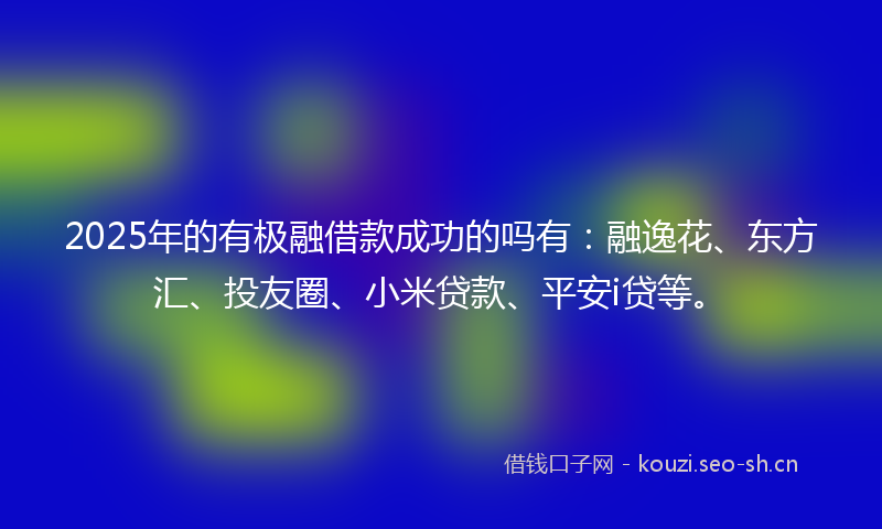 2025年的有极融借款成功的吗有：融逸花、东方汇、投友圈、小米贷款、平安i贷等。