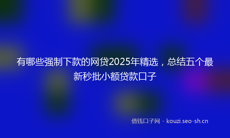 有哪些强制下款的网贷2025年精选，总结五个最新秒批小额贷款口子