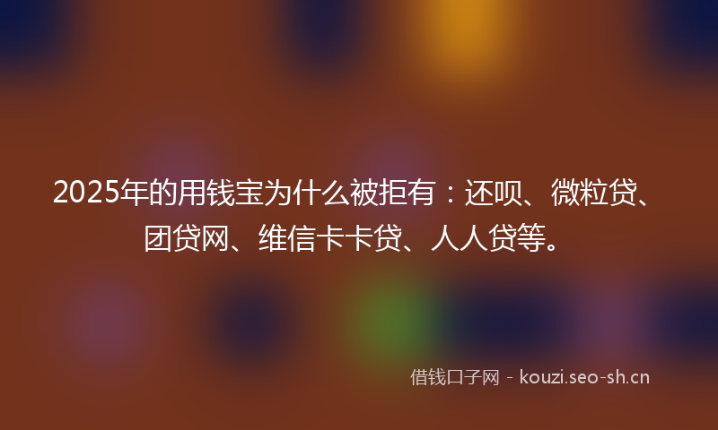 2025年的用钱宝为什么被拒有：还呗、微粒贷、团贷网、维信卡卡贷、人人贷等。