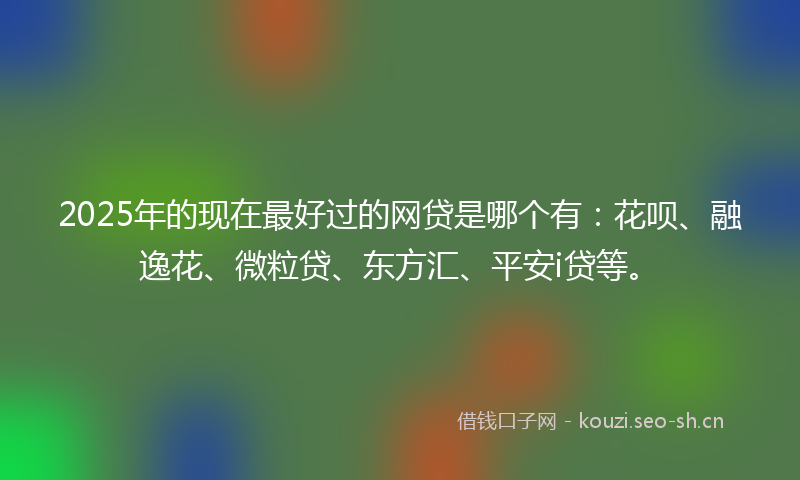 2025年的现在最好过的网贷是哪个有：花呗、融逸花、微粒贷、东方汇、平安i贷等。