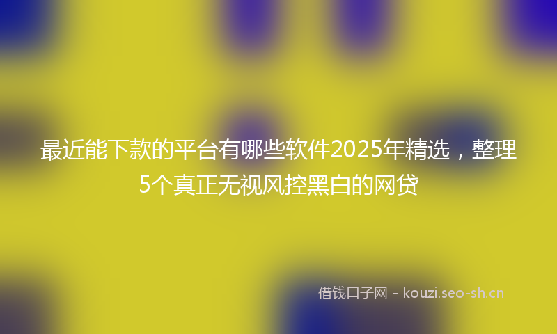 最近能下款的平台有哪些软件2025年精选，整理5个真正无视风控黑白的网贷