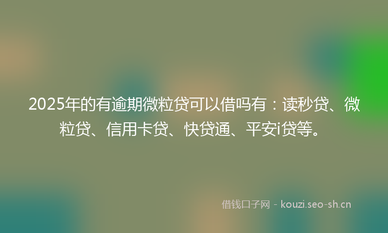 2025年的有逾期微粒贷可以借吗有：读秒贷、微粒贷、信用卡贷、快贷通、平安i贷等。