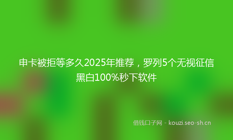 申卡被拒等多久2025年推荐，罗列5个无视征信黑白100%秒下软件