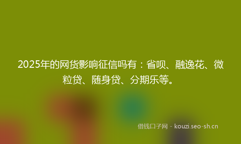 2025年的网货影响征信吗有：省呗、融逸花、微粒贷、随身贷、分期乐等。
