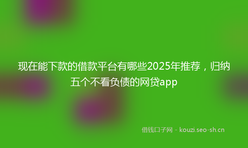 现在能下款的借款平台有哪些2025年推荐，归纳五个不看负债的网贷app
