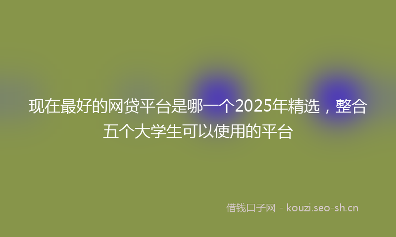 现在最好的网贷平台是哪一个2025年精选，整合五个大学生可以使用的平台