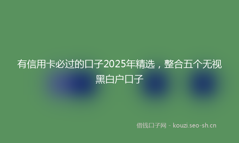 有信用卡必过的口子2025年精选，整合五个无视黑白户口子