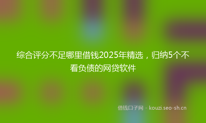 综合评分不足哪里借钱2025年精选，归纳5个不看负债的网贷软件