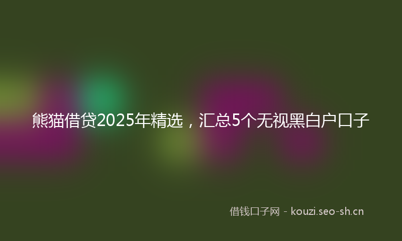熊猫借贷2025年精选，汇总5个无视黑白户口子