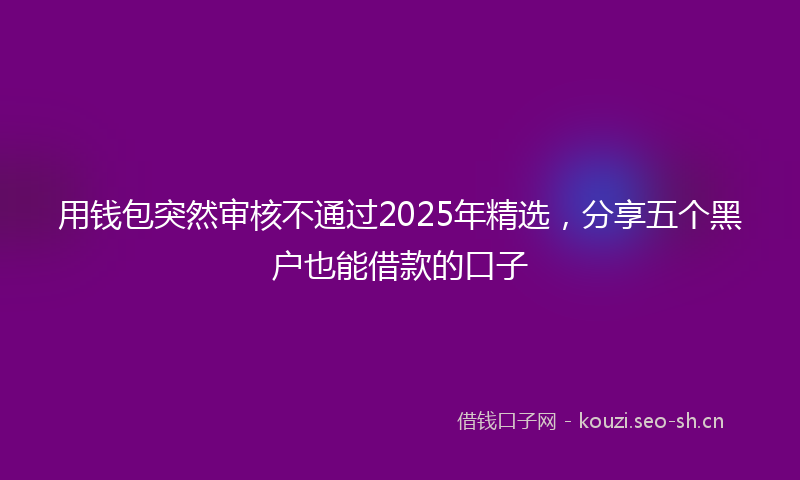 用钱包突然审核不通过2025年精选，分享五个黑户也能借款的口子