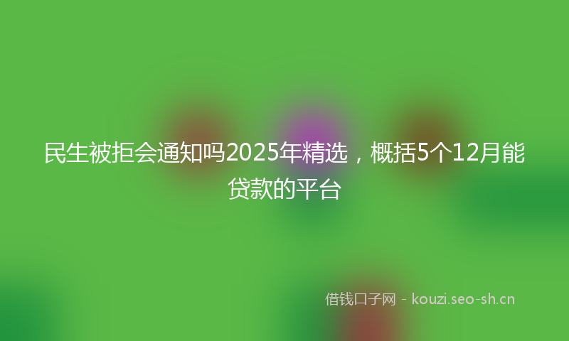 民生被拒会通知吗2025年精选，概括5个12月能贷款的平台