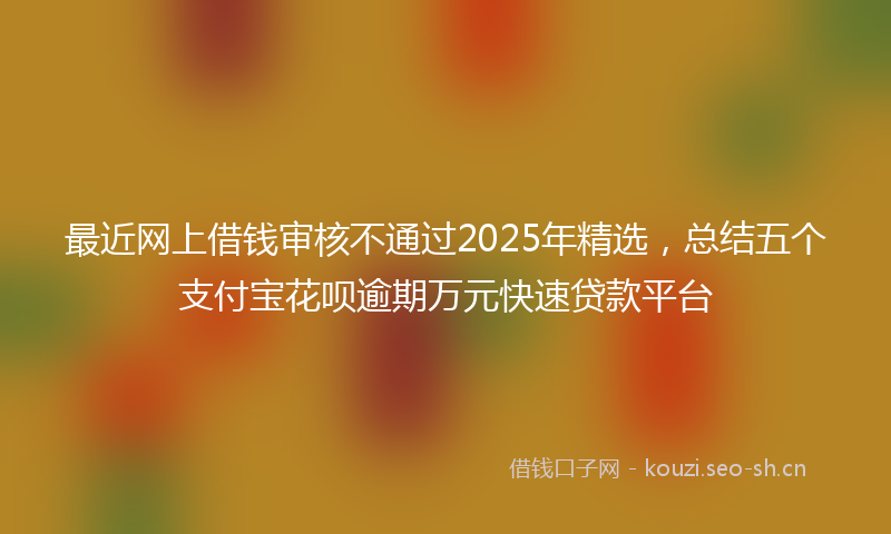 最近网上借钱审核不通过2025年精选，总结五个支付宝花呗逾期万元快速贷款平台