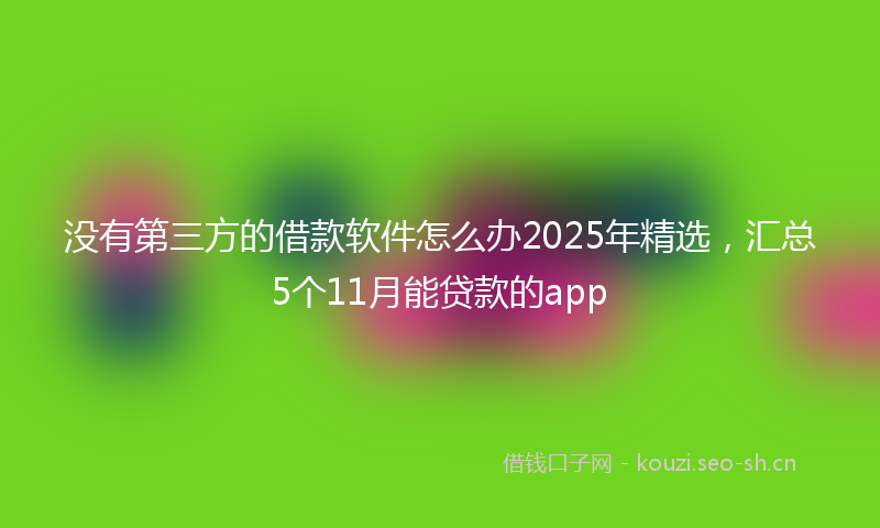没有第三方的借款软件怎么办2025年精选，汇总5个11月能贷款的app