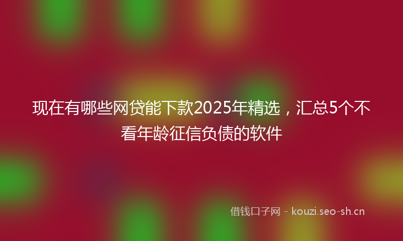 现在有哪些网贷能下款2025年精选，汇总5个不看年龄征信负债的软件