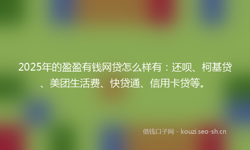 2025年的盈盈有钱网贷怎么样有：还呗、柯基贷、美团生活费、快贷通、信用卡贷等。