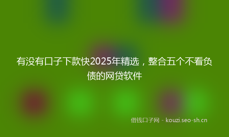 有没有口子下款快2025年精选，整合五个不看负债的网贷软件