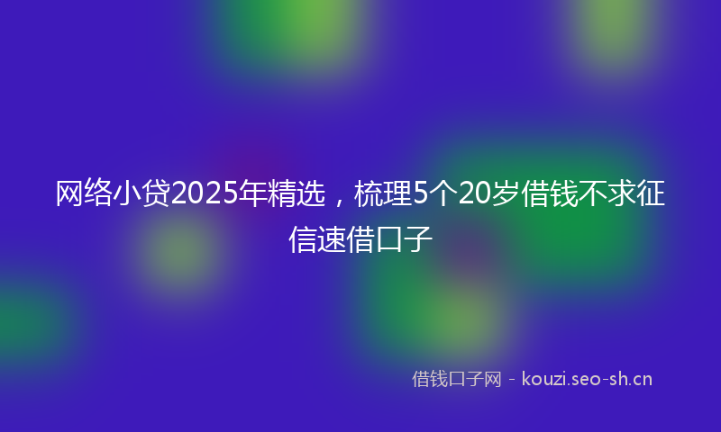 网络小贷2025年精选，梳理5个20岁借钱不求征信速借口子