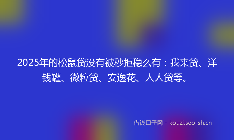 2025年的松鼠贷没有被秒拒稳么有：我来贷、洋钱罐、微粒贷、安逸花、人人贷等。