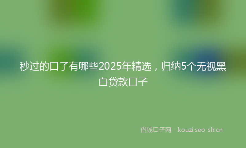 秒过的口子有哪些2025年精选，归纳5个无视黑白贷款口子