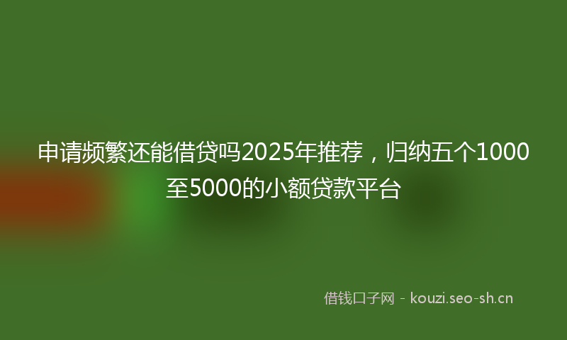 申请频繁还能借贷吗2025年推荐，归纳五个1000至5000的小额贷款平台
