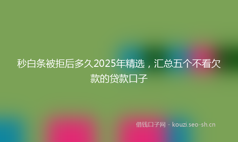 秒白条被拒后多久2025年精选，汇总五个不看欠款的贷款口子