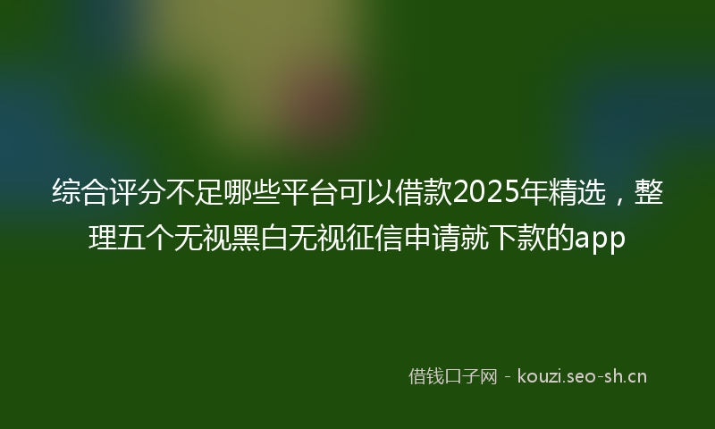 综合评分不足哪些平台可以借款2025年精选，整理五个无视黑白无视征信申请就下款的app