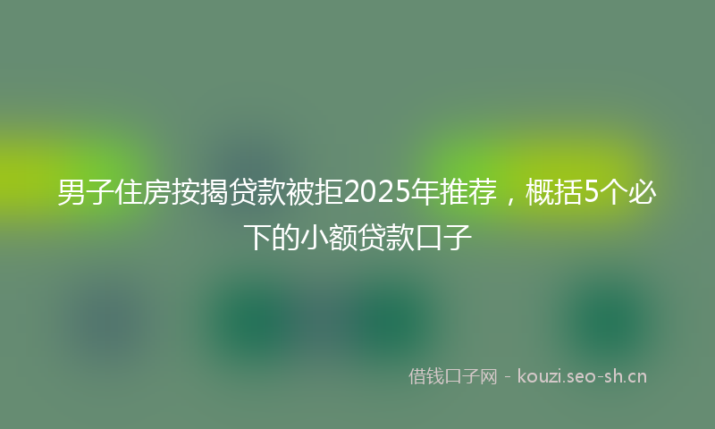 男子住房按揭贷款被拒2025年推荐，概括5个必下的小额贷款口子