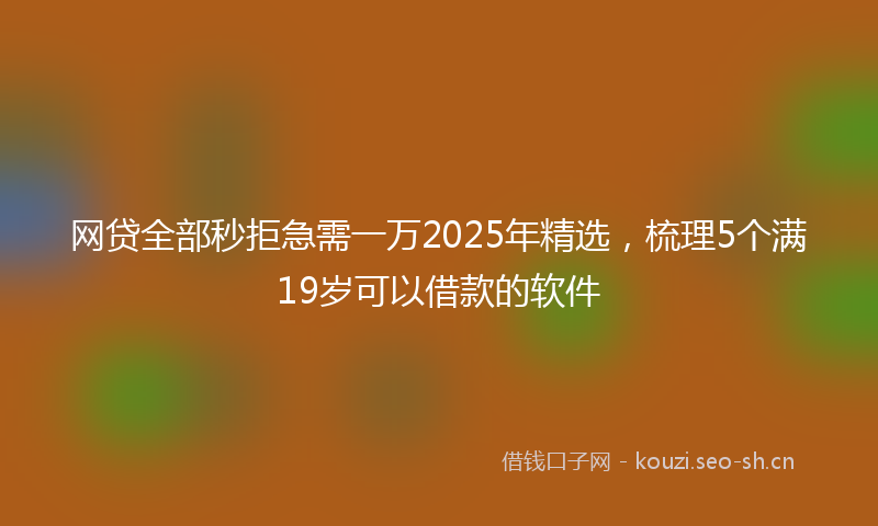 网贷全部秒拒急需一万2025年精选，梳理5个满19岁可以借款的软件