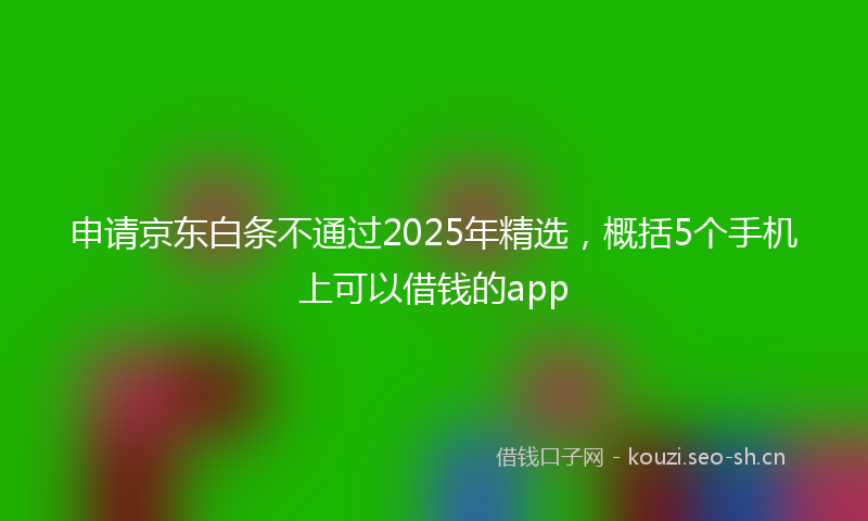 申请京东白条不通过2025年精选，概括5个手机上可以借钱的app