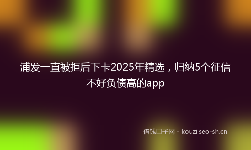 浦发一直被拒后下卡2025年精选，归纳5个征信不好负债高的app
