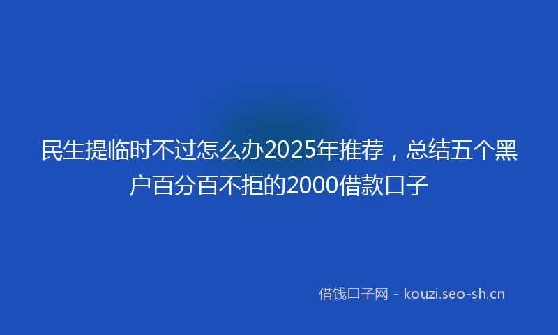 民生提临时不过怎么办2025年推荐，总结五个黑户百分百不拒的2000借款口子