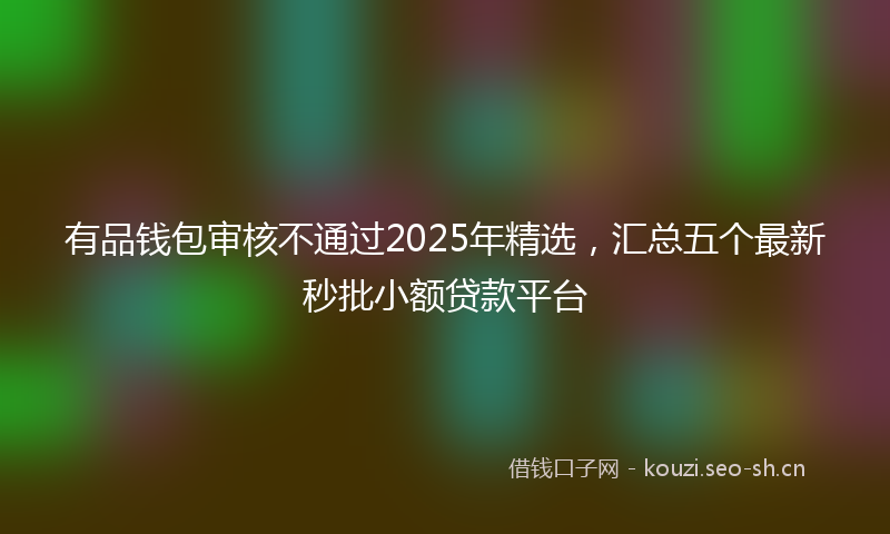 有品钱包审核不通过2025年精选，汇总五个最新秒批小额贷款平台