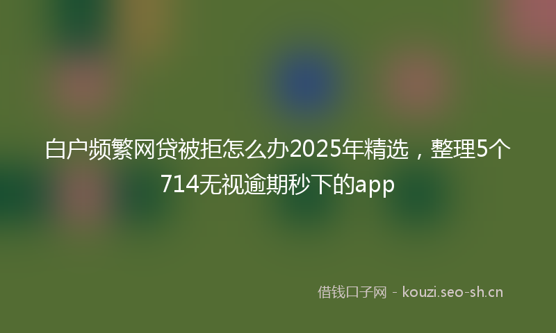 白户频繁网贷被拒怎么办2025年精选，整理5个714无视逾期秒下的app