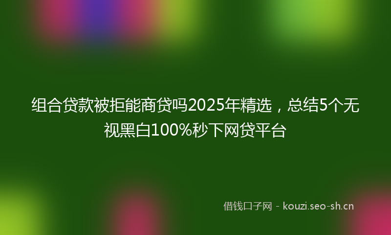 组合贷款被拒能商贷吗2025年精选，总结5个无视黑白100%秒下网贷平台