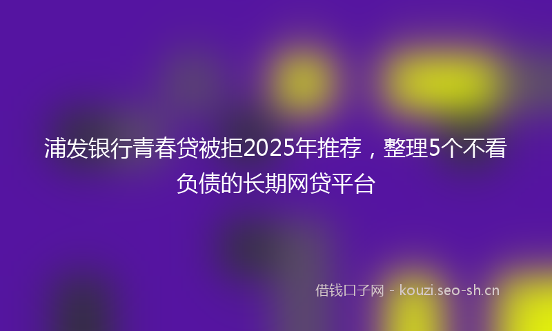 浦发银行青春贷被拒2025年推荐，整理5个不看负债的长期网贷平台