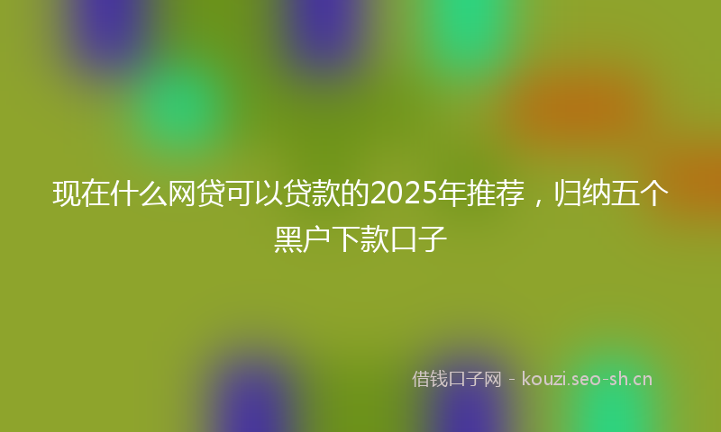 现在什么网贷可以贷款的2025年推荐，归纳五个黑户下款口子