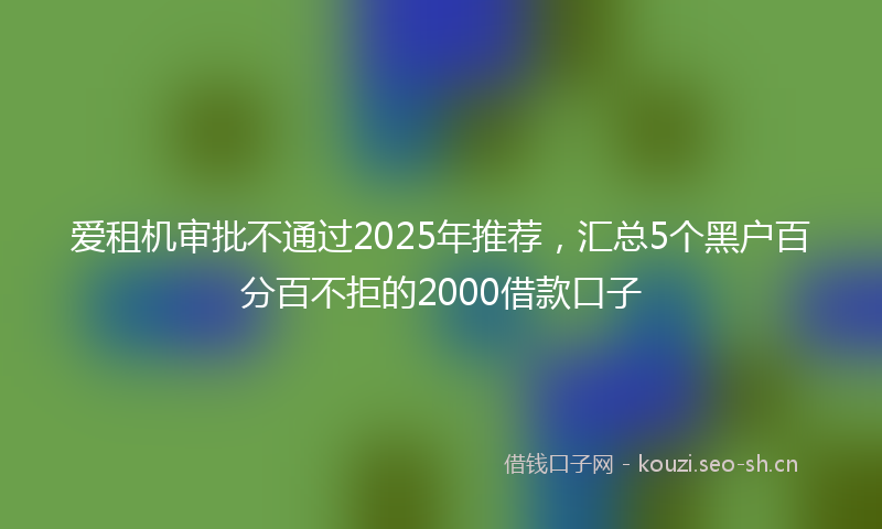 爱租机审批不通过2025年推荐，汇总5个黑户百分百不拒的2000借款口子